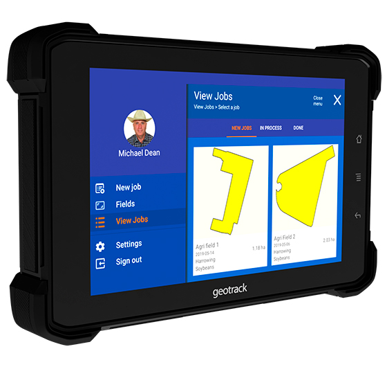 Reliable agricultural guidance system geotrack explorer PLUS, tractor gps, parallel guidance system, area measurement, farm management system, agroprofile